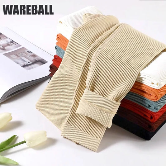 WAREBALL Seamless High Waist Yoga Pants: Push Up Leggings for Women - Super Stretchy Gym Workout Tights Ideal for Running