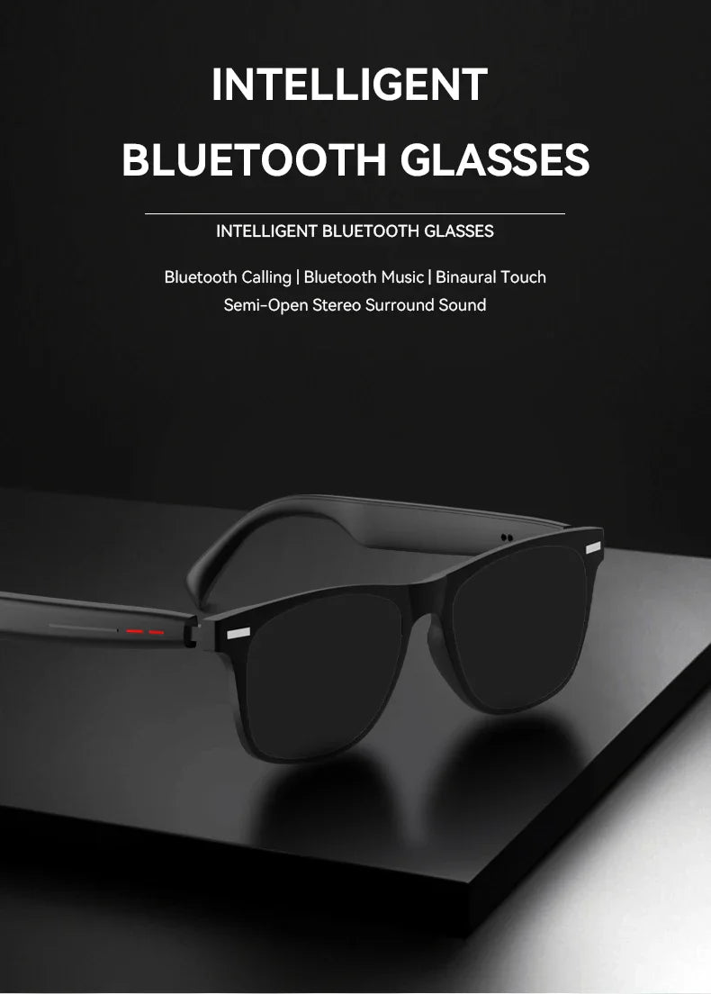 Smart Bluetooth Sunglasses for Men — Touch Control, Music & Calls, Remote Camera, Stereo Mic, AI Voice Assistant for Android & iOS