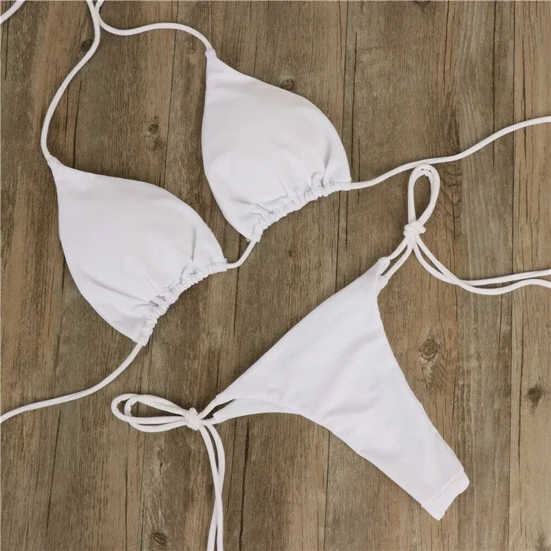 Women’s Sexy Push Up Bikini Set – Padded Bra Thong Two Piece Swimsuit Beachwear Bathing Suit Summer Swimwear