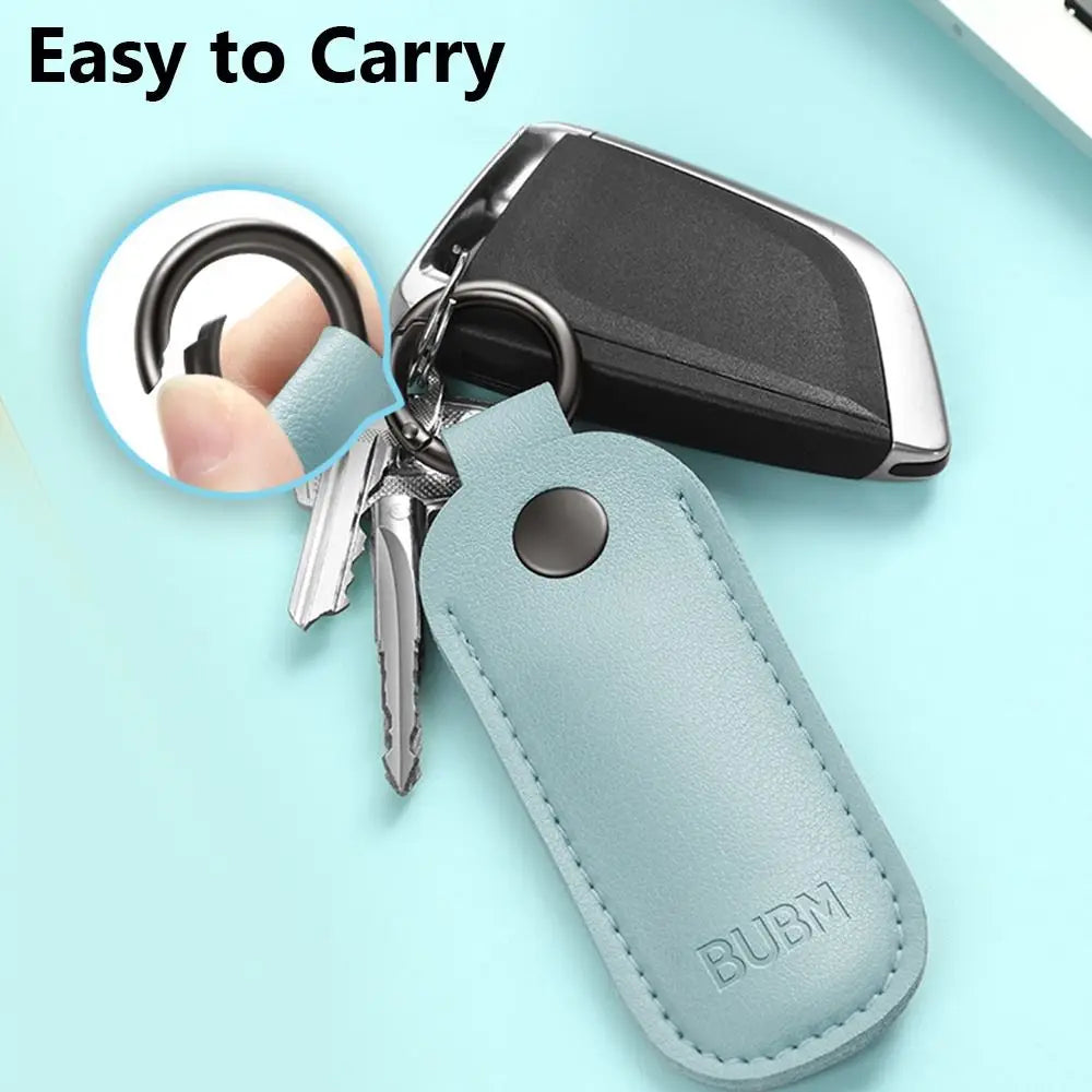 Leather USB Flash Drive Pouch — Protective Storage Case with Key Ring for U Disk, Memory Stick, and Digital Accessories