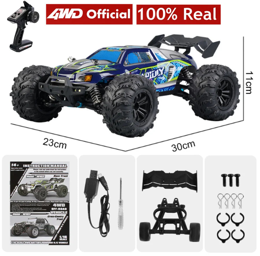 4WD Remote Control Car – Off-Road 4x4 RC High-Speed Buggy Truck, Brushless 50/80KM/H Drift Racing Toy for Kids & Adults