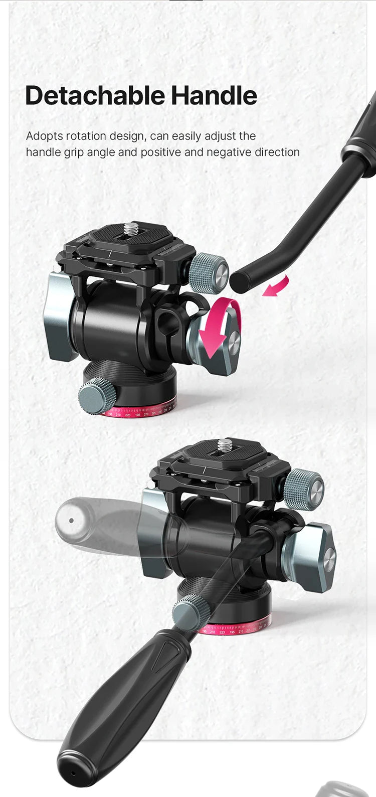 Ulanzi U-190 Panoramic Tripod Head – Hydraulic Fluid Video Damping Head for DSLR, Monopod & Mobile Camera Stand