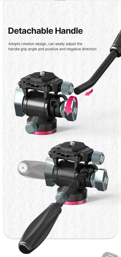 Ulanzi U-190 Panoramic Tripod Head – Hydraulic Fluid Video Damping Head for DSLR, Monopod & Mobile Camera Stand
