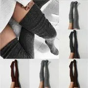 Warm and Stylish Over-the-Knee Knit Socks for Women: Preppy Thermal Winter High Stocks with Thickened Material - 1 Pair