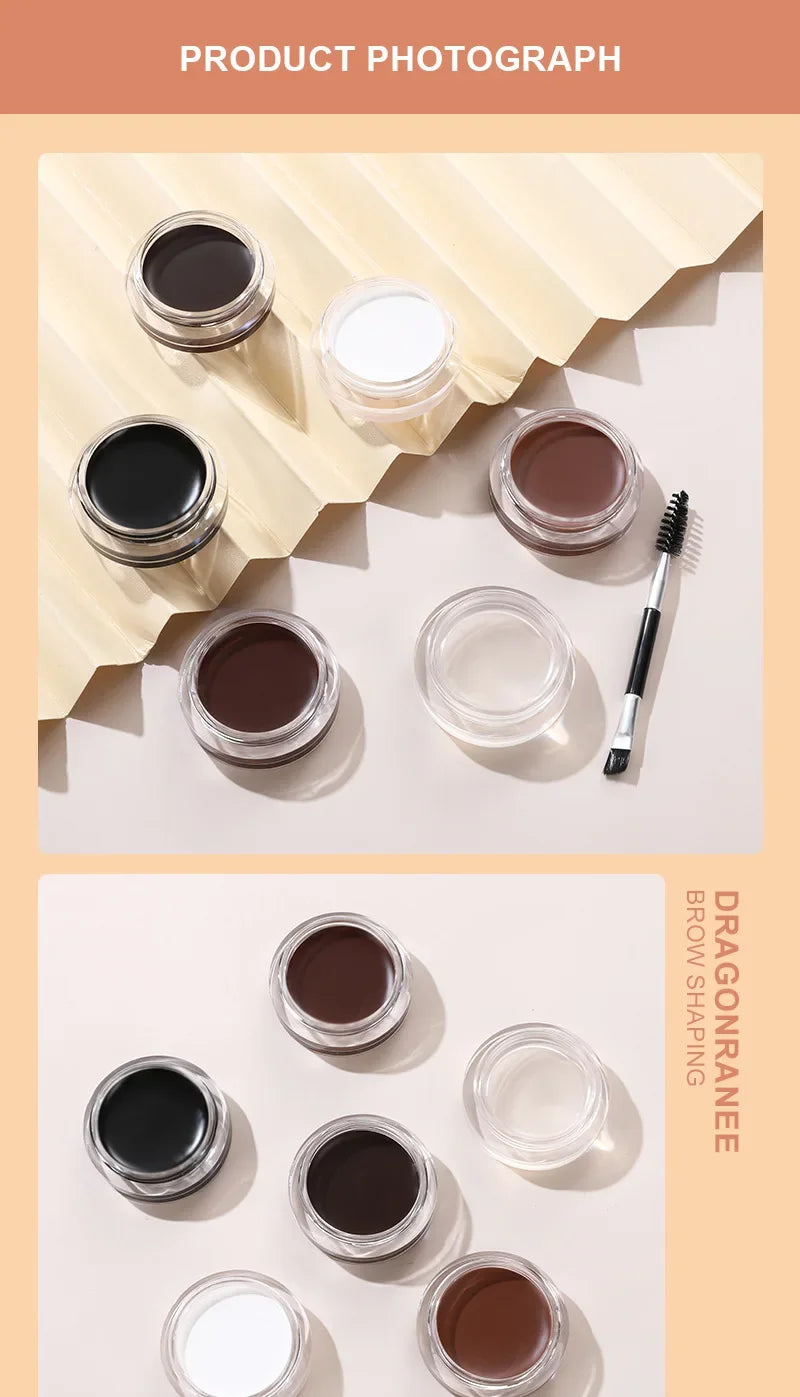 Matte Brown Black Eyebrow Cream – 3D Natural Tint Gel Wax, Waterproof & Long-Lasting Brow Enhancer