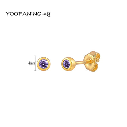 925 Sterling Silver Ear Needle Earrings – Simple Circular Gold & Silver Studs for Women Jewelry (Multiple Sizes)