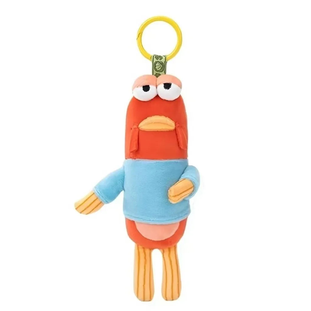SpongeBob Ugly-Cute Fish Plush Keychain - Funny Kawaii Bag Charm & Gift Decoration