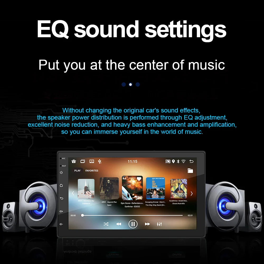 Android 13 Car Radio — 7/9/10" 2-DIN GPS Multimedia Player with 64GB, Wireless CarPlay & Android Auto