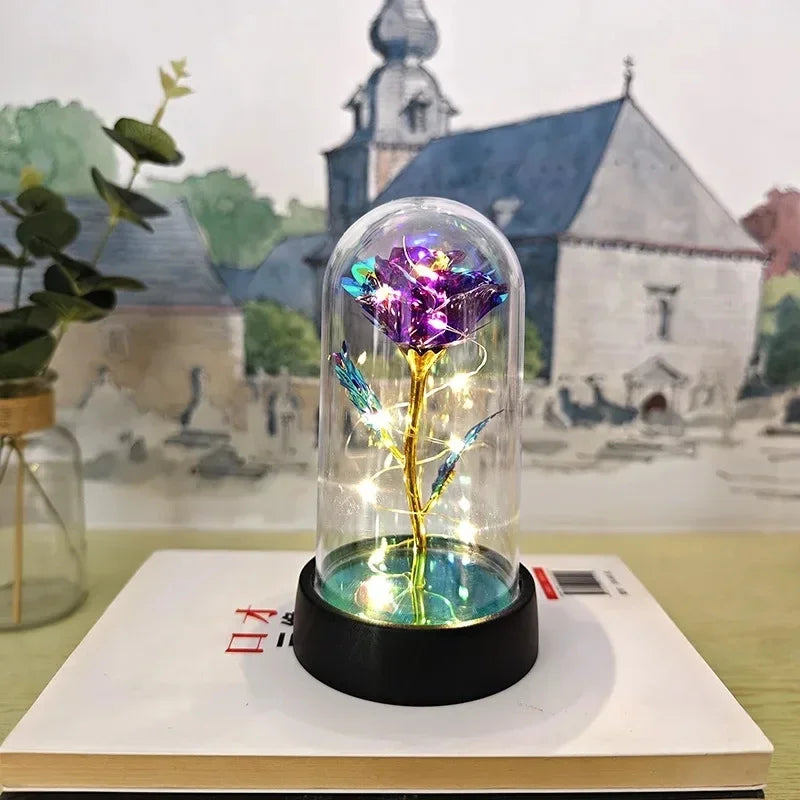 Artificial Eternal Rose Flowers with LED Light – Valentine’s Day Gift for Girlfriend, Wedding & Christmas Decor