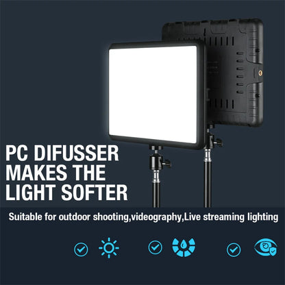 High Power 352-LED Video Light Panel – 2800K-7000K Adjustable Studio Fill Lamp with Light Stand for Live Streaming Photography