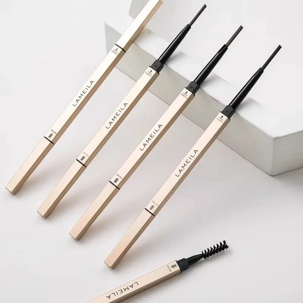 5-Color Double Head Eyebrow Pencil with Brush – Waterproof Sweatproof Eyebrow Gel Tattoo Stick
