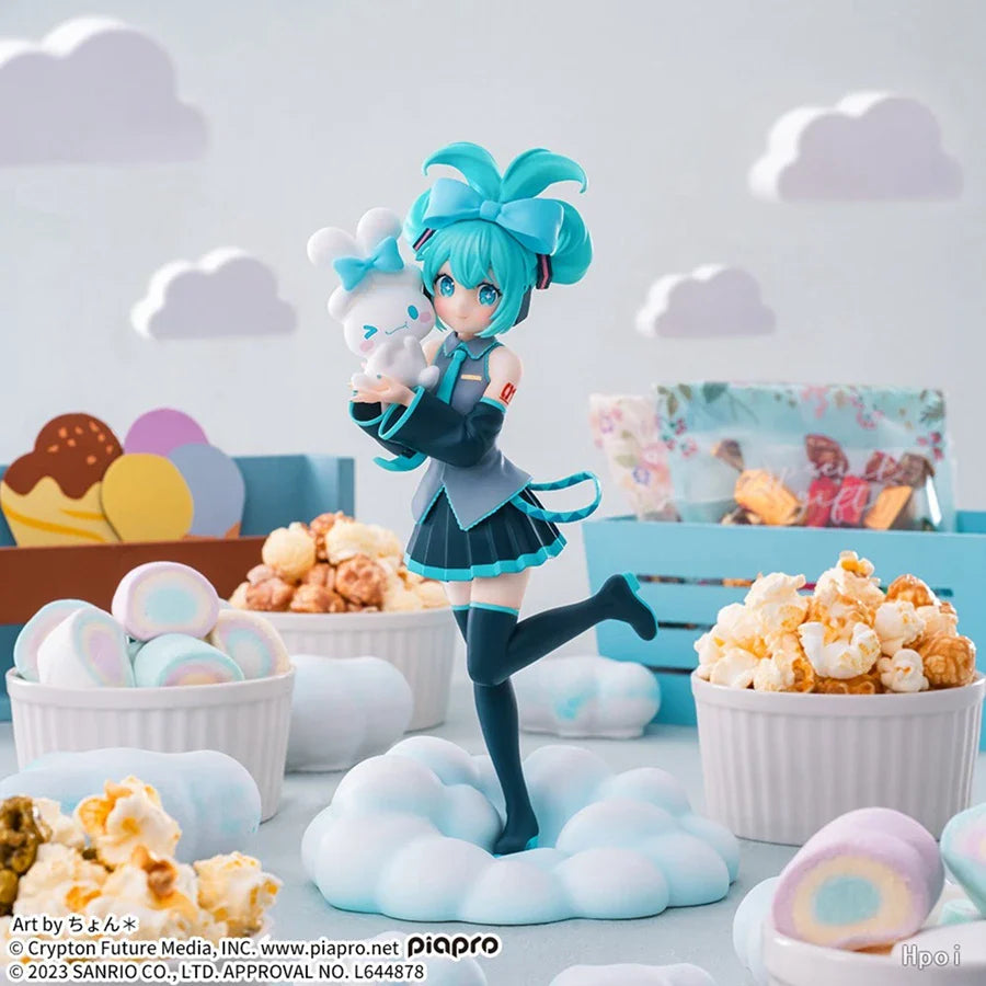 20cm Hatsune Miku x Cinnamoroll Anime Figure – Kawaii PVC Action Doll Toy Gift for Adults