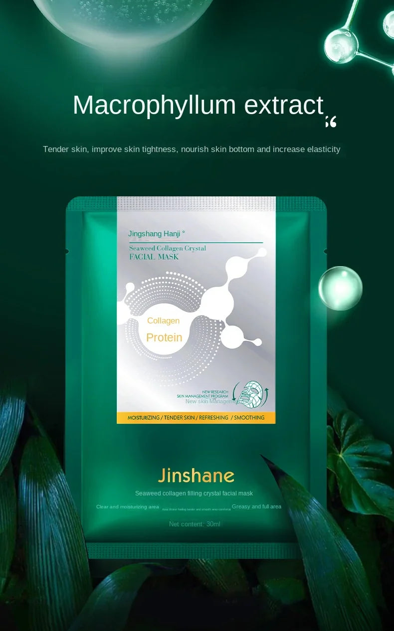 5pcs 30ml Seaweed Collagen Crystal Mask - Tiktok Hot Sale Replenishing Fruit Jelly Skin Care Masque