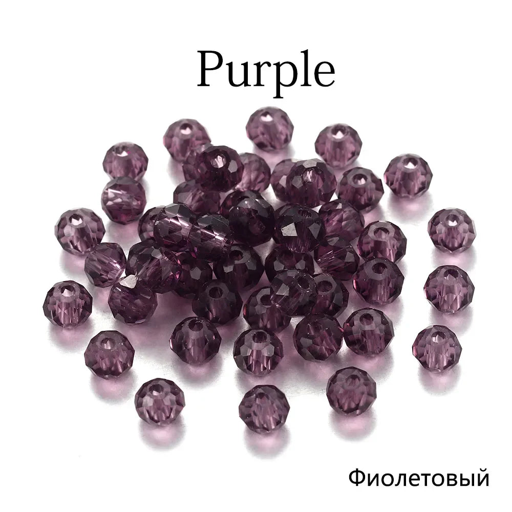 70–300pcs Czech Crystal Glass Beads Set (3–8mm) – Faceted Translucent Colorful Spacer Beads for DIY Jewelry, Bracelets & Craft Making
