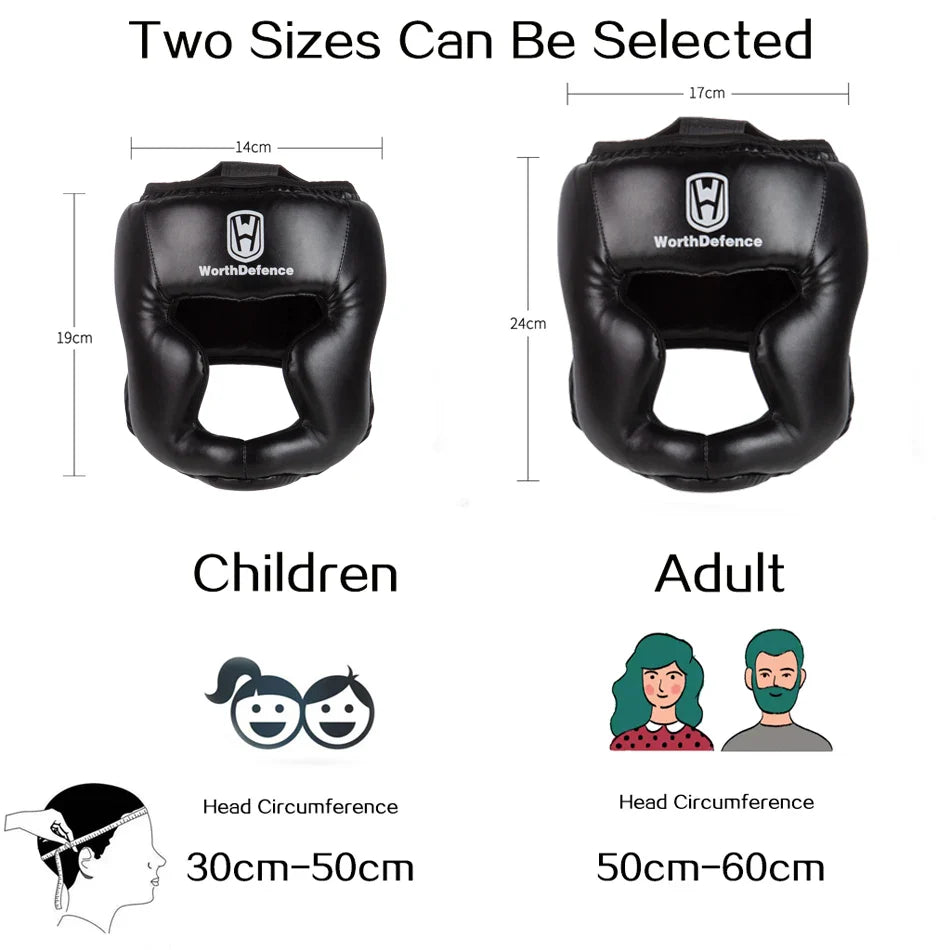 WOSWEIR Kickboxing Helmet – PU Protective Gear for Karate, Muay Thai, MMA, Sanda & Boxing – Adult & Kid Training Equipment