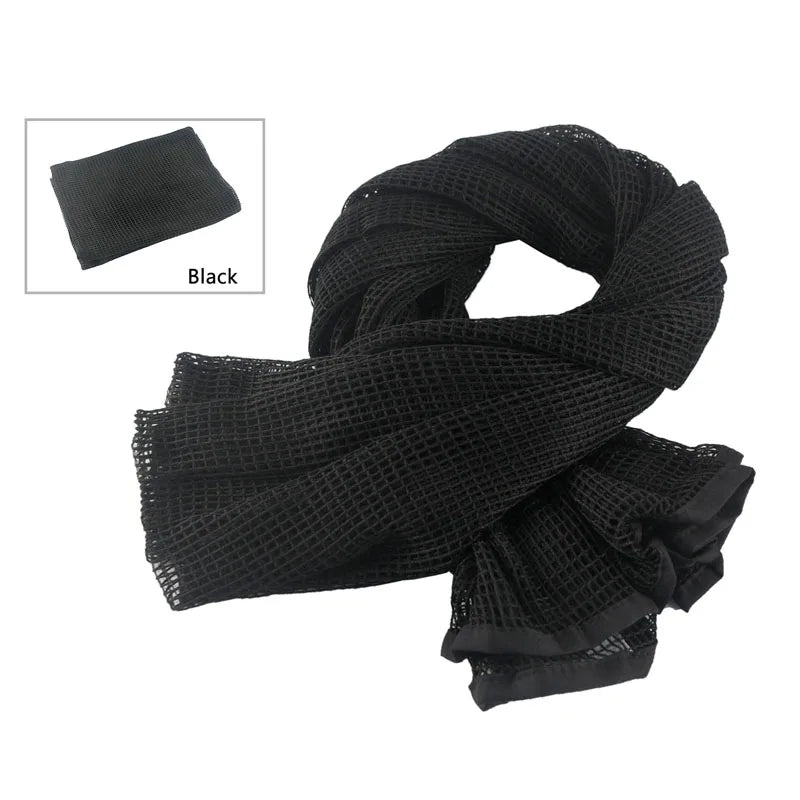 Tactical Camouflage Mesh Scarf - Outdoor Sports, Sniper Face Veil for Wargame, Camping, Hunting, and Cycling