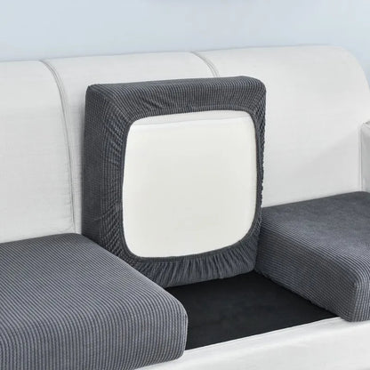 Polar Fleece Sofa Cushion Cover - Elastic Furniture Protector Slipcover for Living Room Sofa Chair Pet Kids Mat 10 Sizes