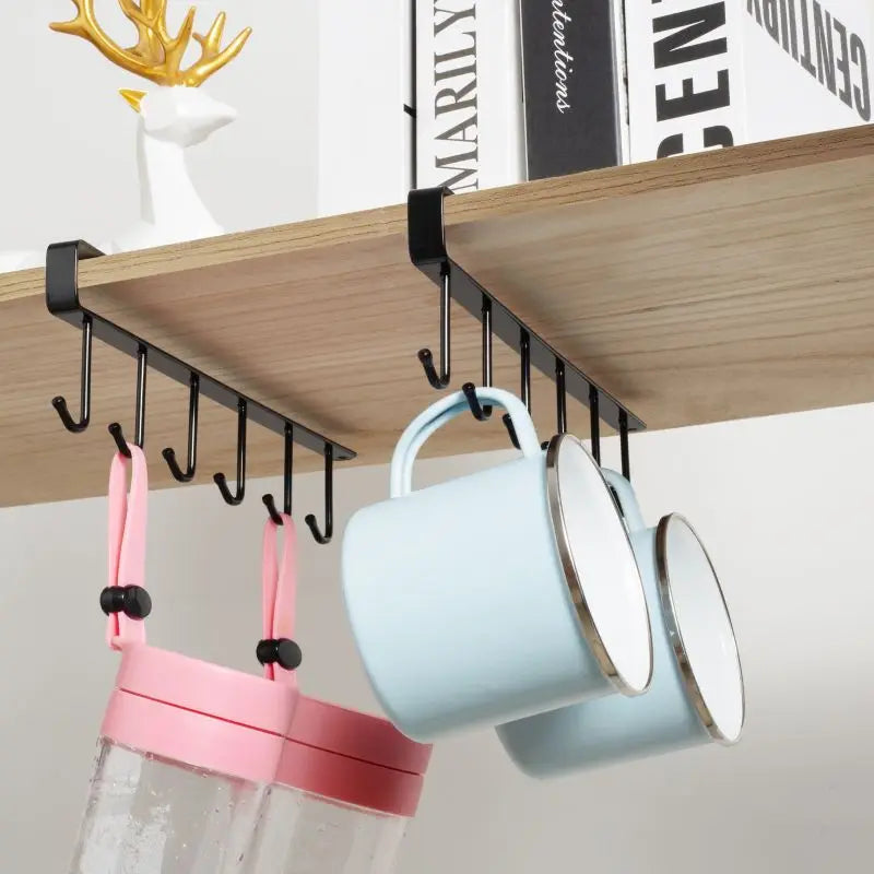 Black Kitchen Hanger Hook - No Marks or Nails, For Storing Pots, Shovels, and Utensils - Kitchen Utensils Storage Rack