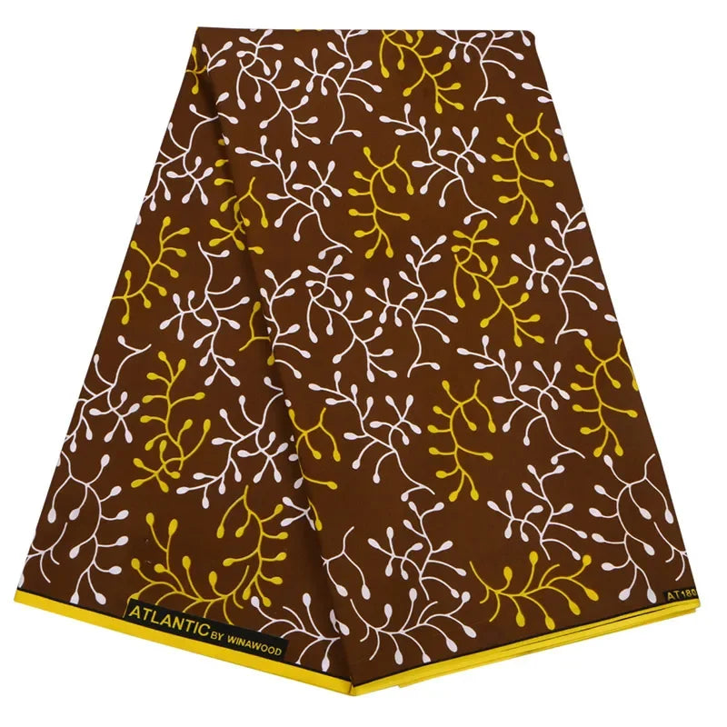 African Nigerian Batik Wax Print Fabric - High Quality Polyester Ankara Sewing Cloth A-7
