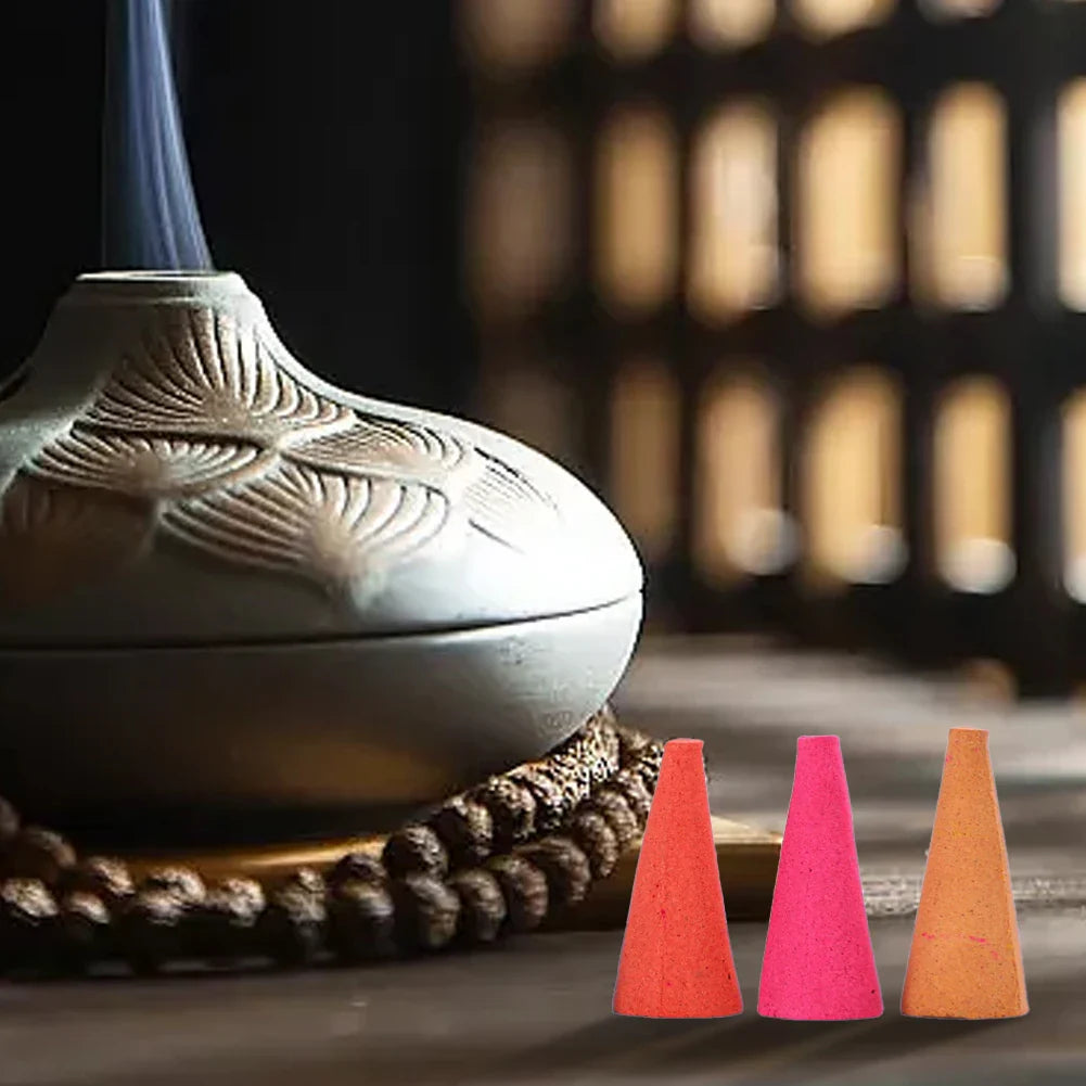 60PCS Scented Incense Cones – Natural Fragrance for Anxiety Relief, Meditation & Relaxation