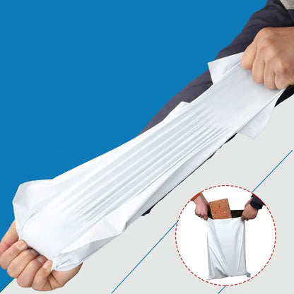50Pcs Self-Adhesive Shipping Bags – Grey & White Plastic Courier Mailing Envelopes