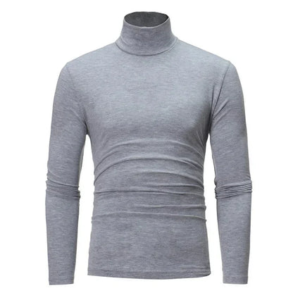 Men's Thin Turtleneck Sweater - Spring Autumn Knitted Warm Pullover Full Color Casual Top