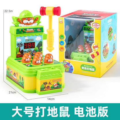Whack-A-Mole Challenge Game — Electric Two-Player Battle Table with Lights, Music & Cartoon Fun for Parties and Desktop Play