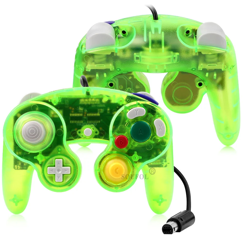 Transparent Wired Game Controller for GameCube NGC – Replacement Handheld Joystick for Video Game Console
