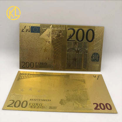Colored European Banknote Currency Set – 5 to 1000 Million Euro Gold Notes for Business Gifts & Collection