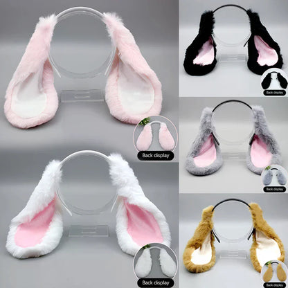 Cute Bunny Ears Headband - Plush Rabbit Hair Hoop Cosplay Accessory for Adults & Parties