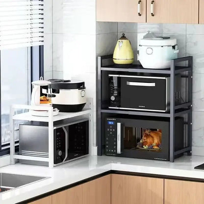 Adjustable Microwave Oven Kitchen Shelf – Free-Standing Metal Spice & Storage Rack