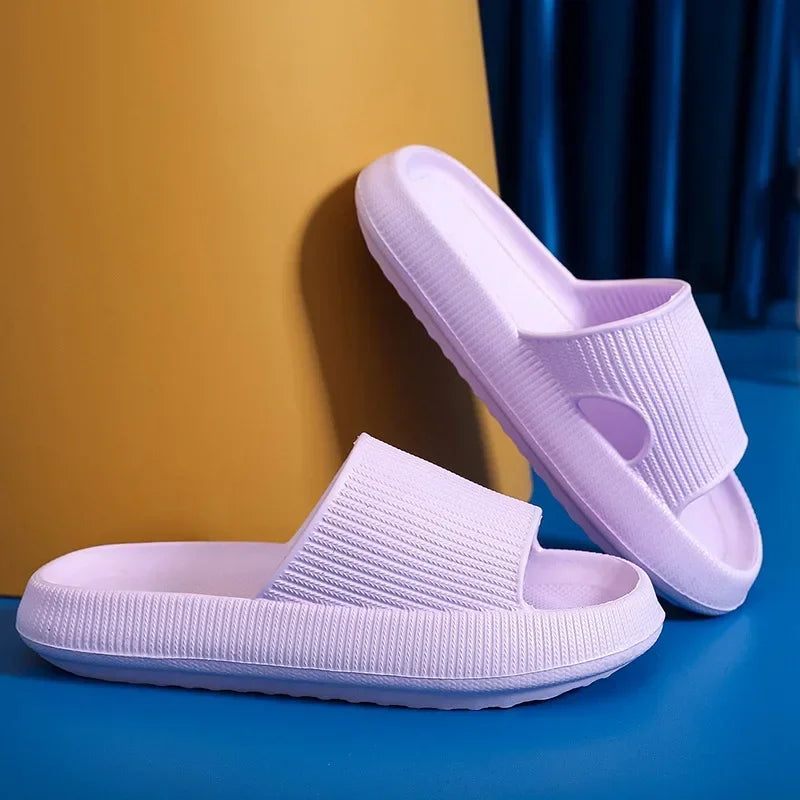 4cm Thick Sole EVA Cloud Slippers – Height Increasing Non-Slip Bathroom & Indoor Summer Sandals for Couple Home Use