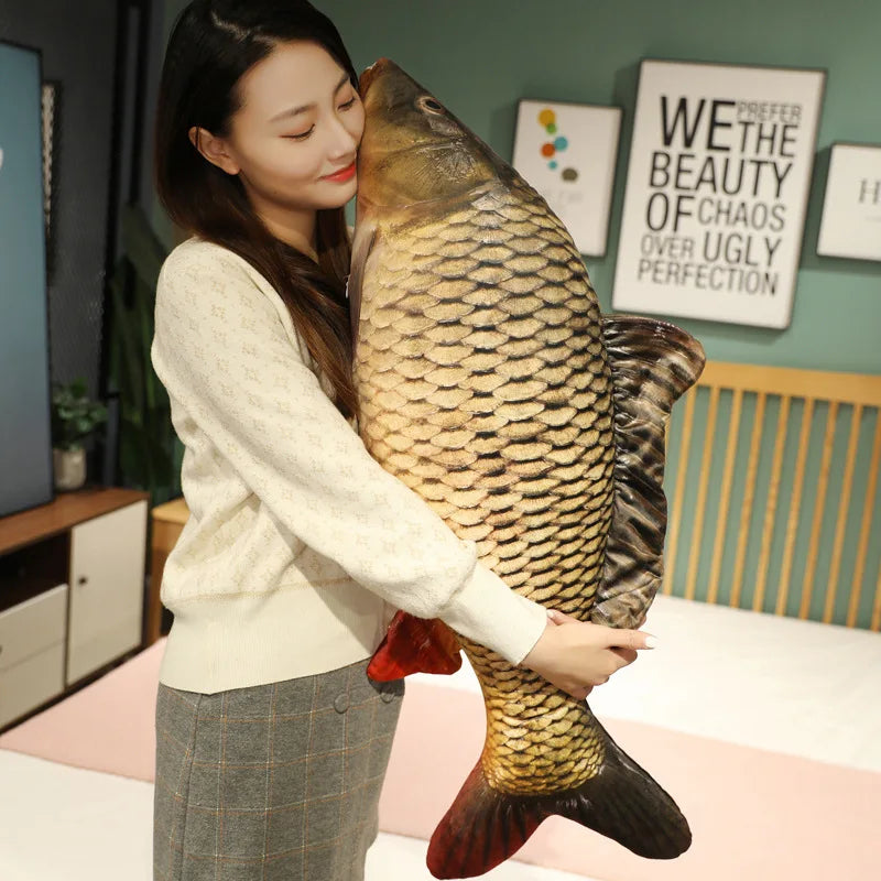 Simulation Fish Plush Toy - Soft Stuffed Animal Pillow Cushion for Kids Girls Christmas Gift and Home Decor