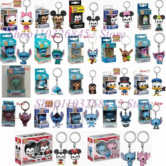 Funko Pocket Pop Keychains 22 Styles – Mickey, Minnie, Donald, Stitch, Angel, Elvis, Lilo & Scrump Vinyl Figure Toys