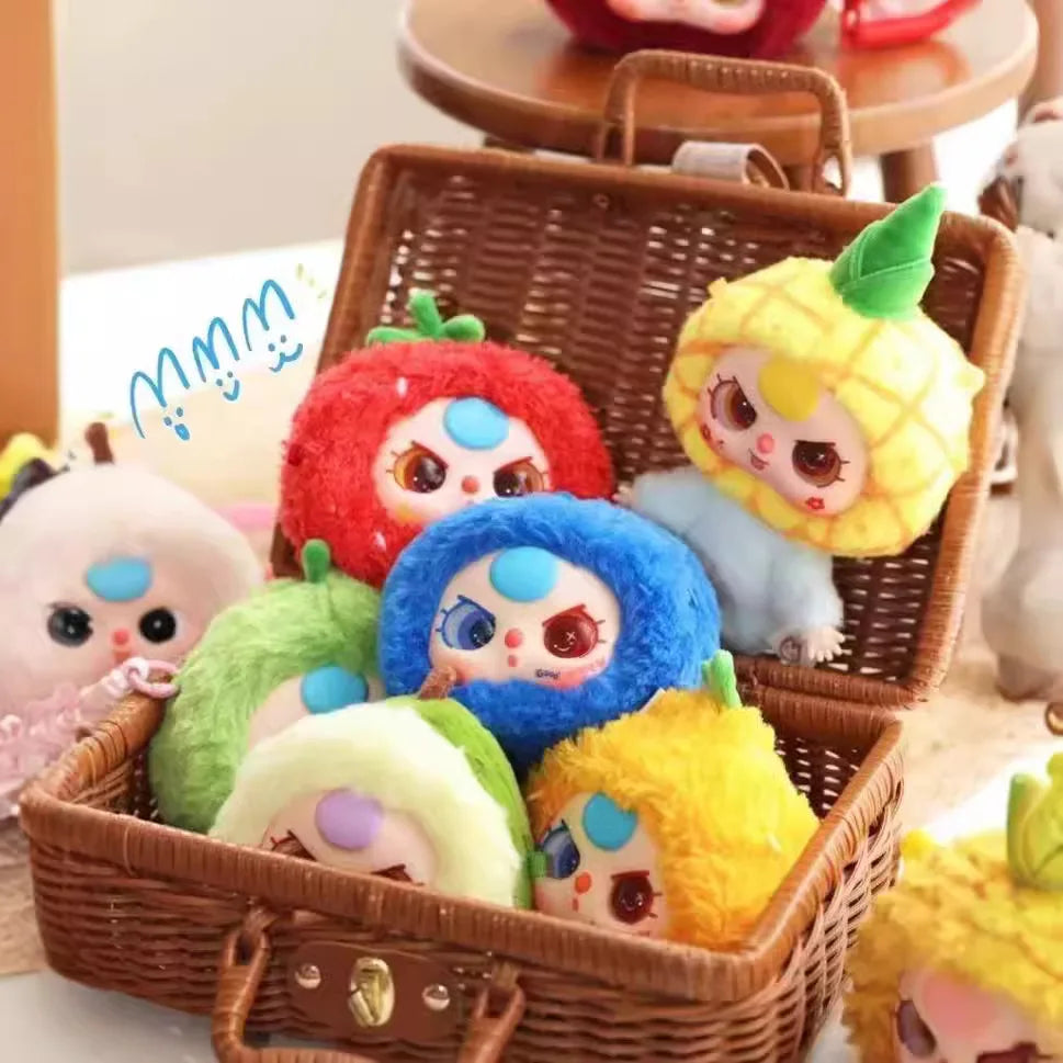 Baby Three Cute Fruit Plush Mystery Box — Stuffed Doll Blind Bag Toy for Girls, Perfect Birthday Gift