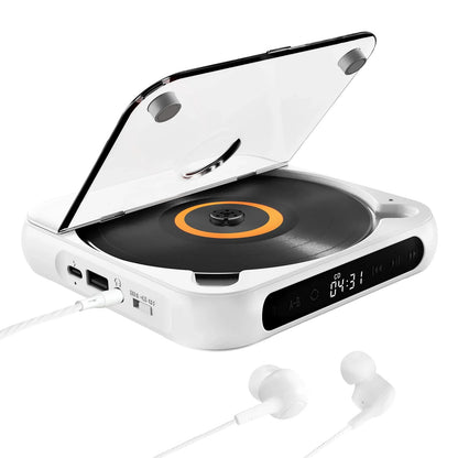 KC918 CD Player, Portable Bluetooth Speaker with LED Screen, Stereo, IR Remote, Wall Mountable & FM Radio