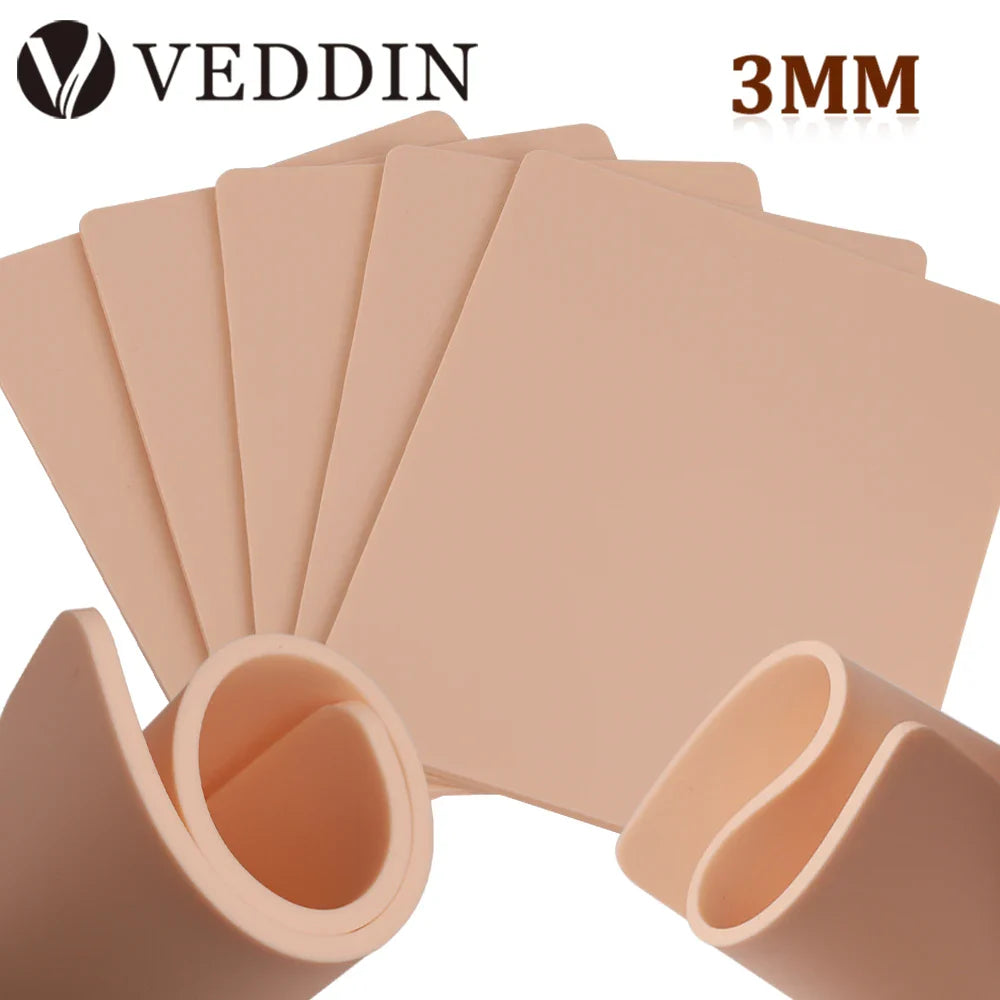 Tattoo Practice Skin Silicone 3MM – Double-Sided Permanent Makeup Training Accessory (15/10/8/5/1pcs)