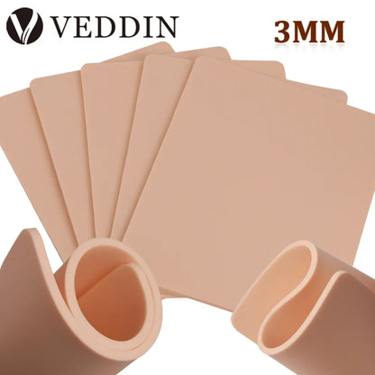 Tattoo Practice Skin Silicone 3MM – Double-Sided Permanent Makeup Training Accessory (15/10/8/5/1pcs)
