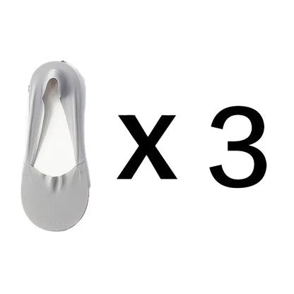 3 Pairs Women's Invisible Low-Cut Socks – Breathable Non-Slip Cotton No-Show Summer Socks