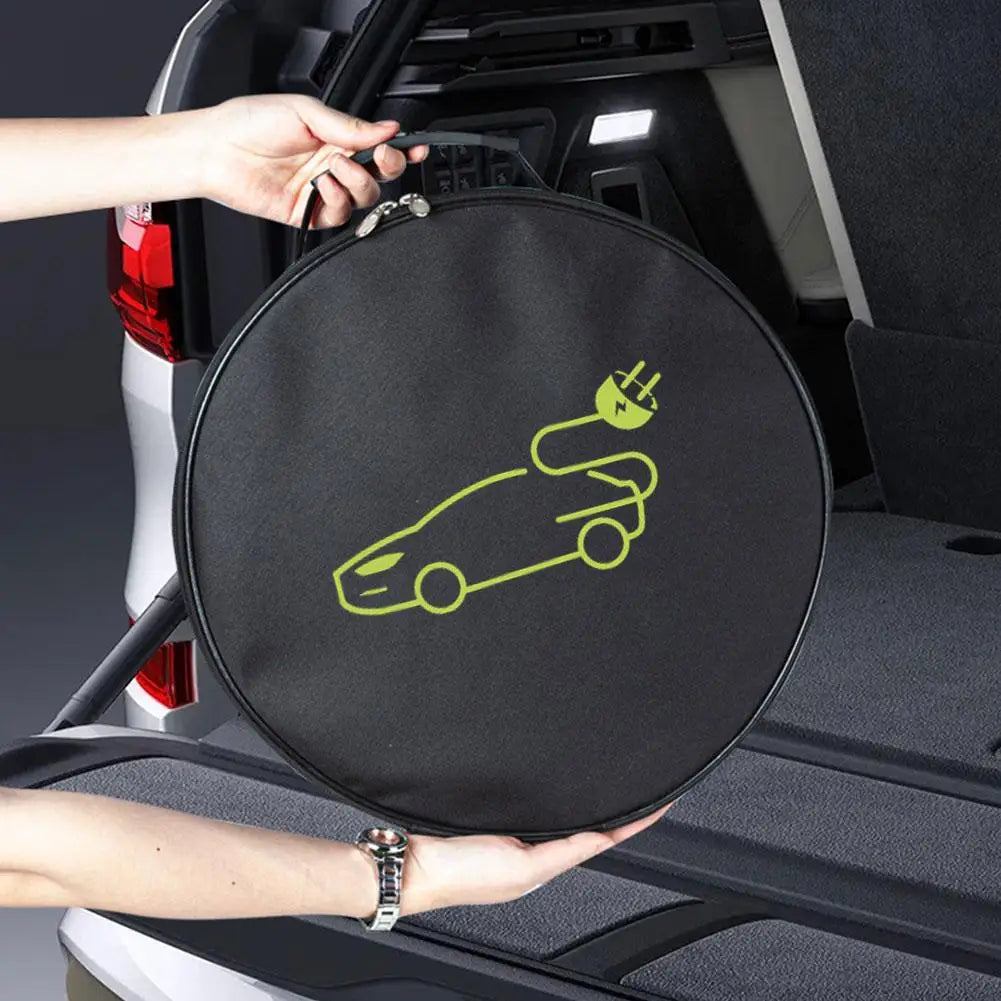 Electric Car Battery Jumper Cable Storage Bag – Waterproof EV Charger Gun Organizer for Charging Cables & Cords