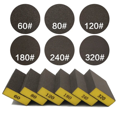 6Pcs Sanding Sponge Block Set - 60-320 Grit Coarse to Fine Sander Pads for Wood, Drywall & Metal