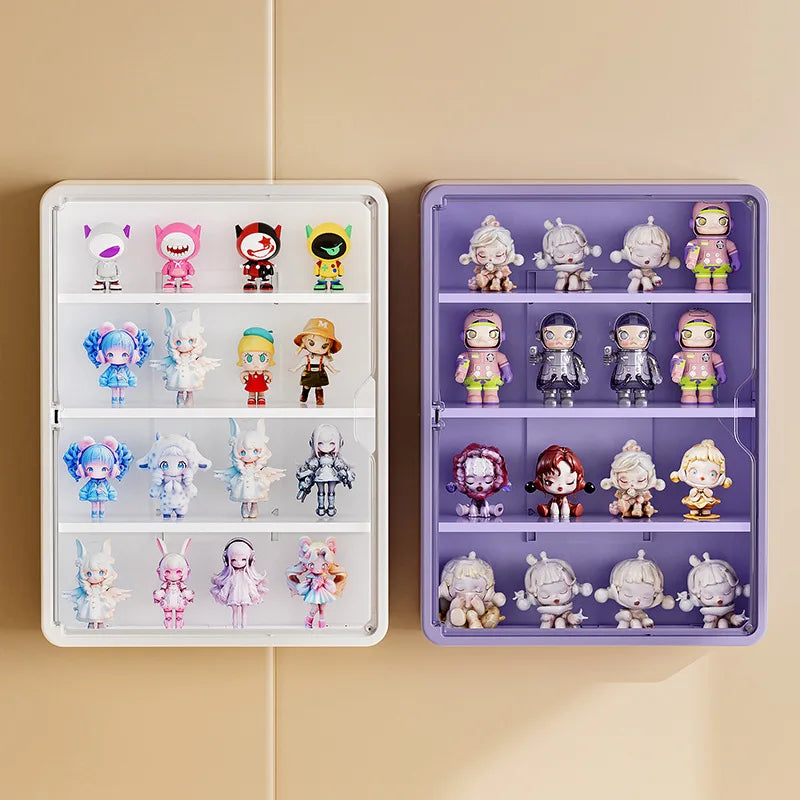 Wall-Mounted Doll Blind Box Storage Rack – Magnetic Suction Figurine Display Cabinet, Dustproof Handheld Box for Collectibles