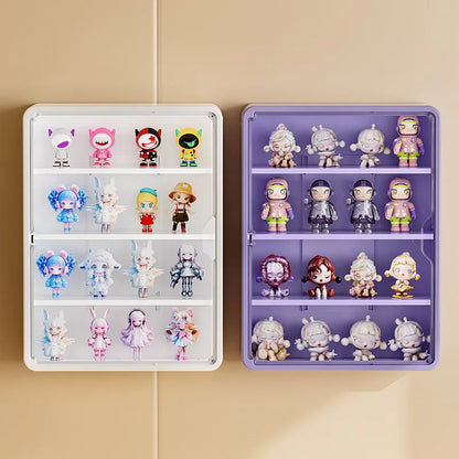 Wall-Mounted Doll Blind Box Storage Rack – Magnetic Suction Figurine Display Cabinet, Dustproof Handheld Box for Collectibles