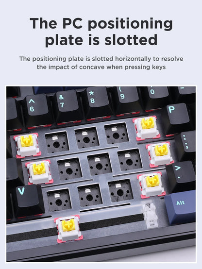 AULA F87 Pro Tri-Mode Mechanical Gaming Keyboard – Wired, 2.4G Wireless, Bluetooth, 87-Key RGB Hot-Swappable PBT, 8000mAh