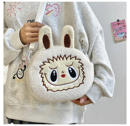 Labu Cartoon Crossbody Plush Bag – Kids Backpack & Shoulder Bag Doll Change Purse, Perfect Gift for Girls