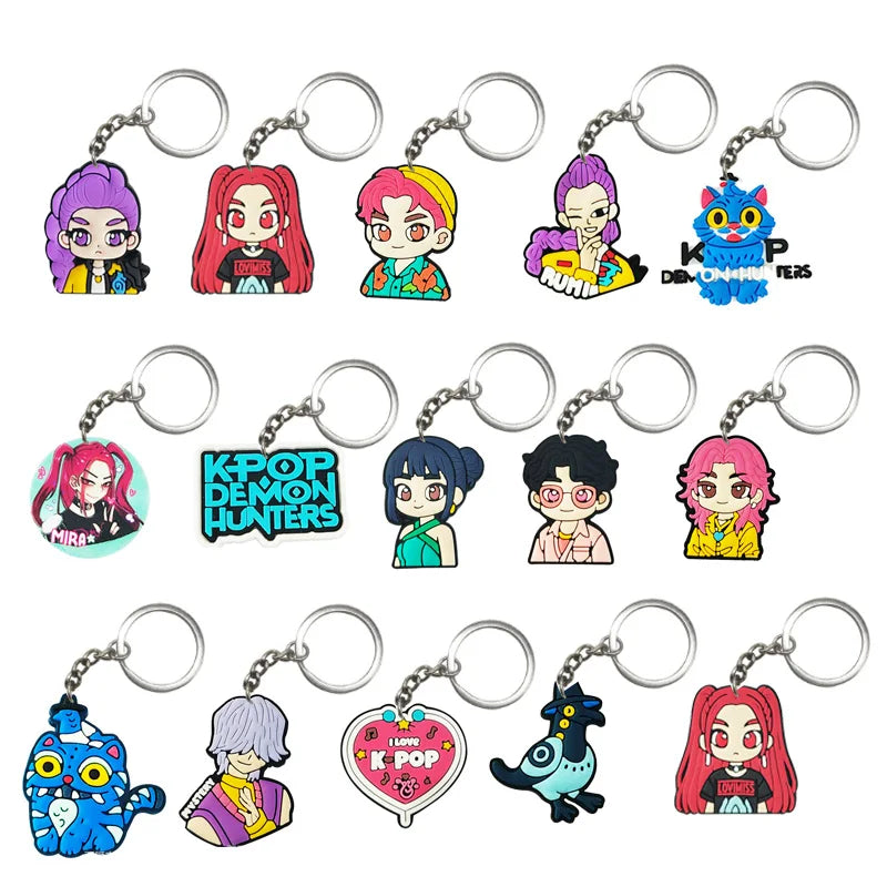 K-Pop Demon Hunters Birthday Party Favors — Keychains, Candy Boxes, Stickers & Masks for Kids