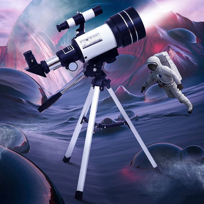 150X Astronomical Telescope – 70mm Refractor Portable Travel Scope with Phone Adapter & Wireless Remote