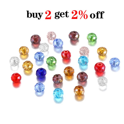 70–300pcs Czech Crystal Glass Beads Set (3–8mm) – Faceted Translucent Colorful Spacer Beads for DIY Jewelry, Bracelets & Craft Making