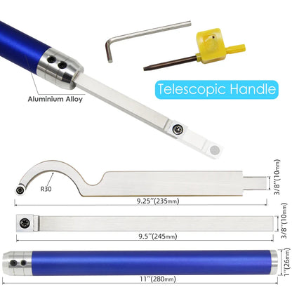 TASP Swan Neck Woodturning Tool – Carbide Insert Cutter with Aluminum Handle for Woodworking Lathe Machine