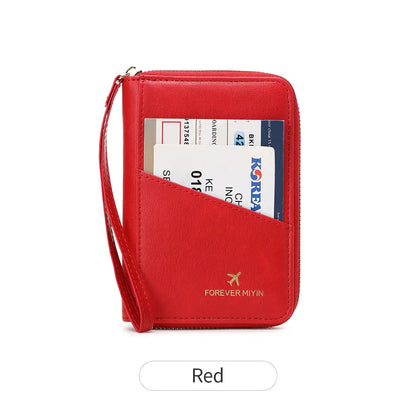 New Retro RFID PU Leather Passport Bag – Fashionable Multifunctional Passport Cover & Travel Clip for Men & Women
